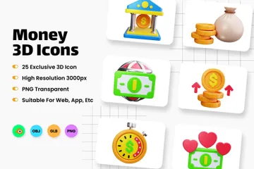 Money 3D Icon Pack