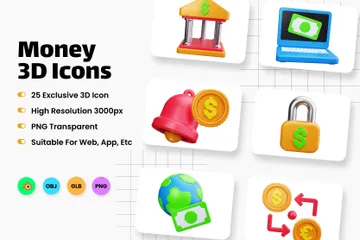 Money 3D Icon Pack