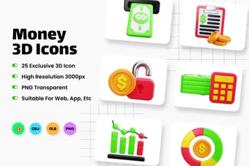 Money 3D Icon Pack