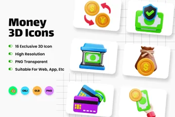 Money 3D Icon Pack