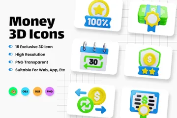 Money 3D Icon Pack