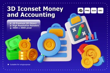 お金と会計 3D Iconパック