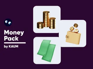 お金と金融 3D Illustrationパック