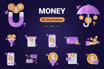 Money And Finance 3D Icon Pack