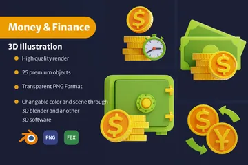 Money And Finance 3D Icon Pack