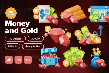 Money And Gold 3D Icon Pack