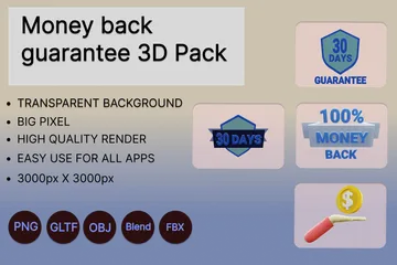 Money Back Guarantee 3D Icon Pack