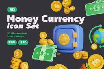 お金 通貨 3D Illustrationパック