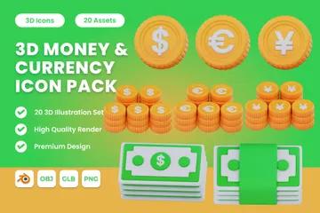 Money & Currency 3D Icon Pack