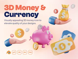 돈과 화폐 3D Icon 팩
