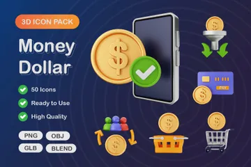 Money Dollar 3D Icon Pack