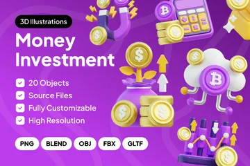 Money Investment 3D Icon Pack