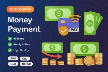 Money Payment 3D Icon Pack