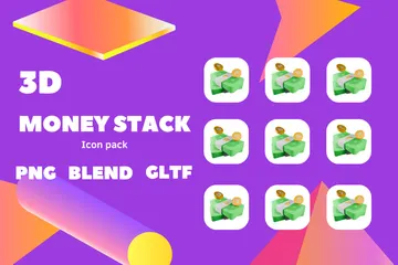 Money Stack 3D Icon Pack