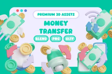 Money Transfer 3D Icon Pack