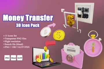 Money Transfer 3D Icon Pack