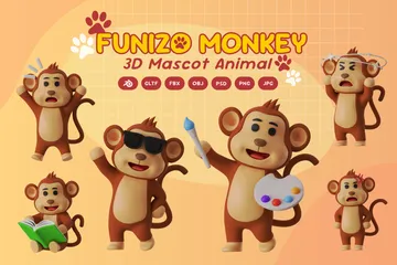 Monkey 3D Illustration Pack