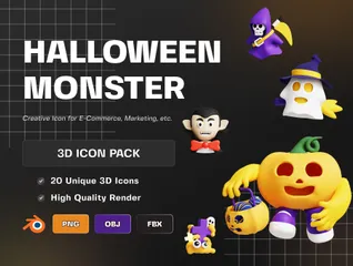 Monstruo de halloween Paquete de Icon 3D