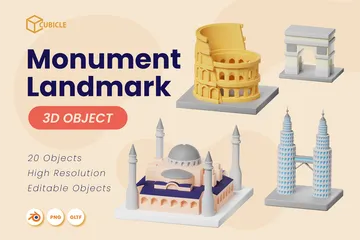 Monument Landmark 3D Icon Pack