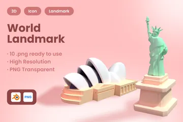 Monument mondial Pack 3D Illustration