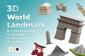 Monument mondial Pack 3D Icon