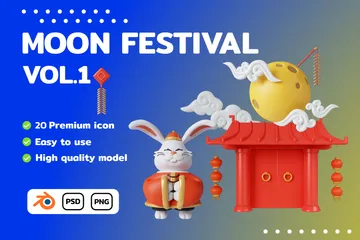 달 축제 3D Vol.1 3D Icon 팩