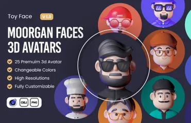 Avatar 3D de Morgan (v1.0) Pacote de Icon 3D