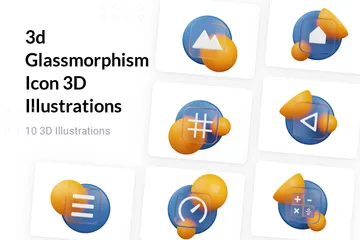 Morphisme du verre Pack 3D Illustration