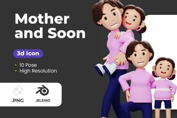 Mother And Soon 3D Illustration Pack