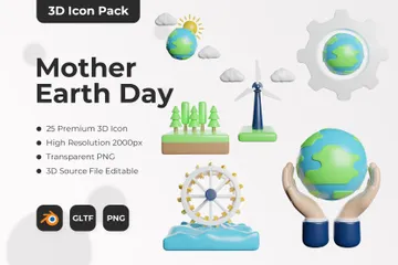 Mother Earth Day 3D Icon Pack