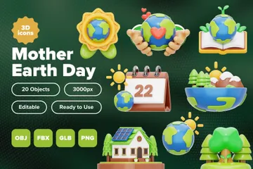 Mother Earth Day 3D Icon Pack
