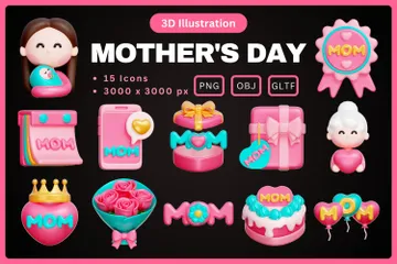 Mother's Day 3D Icon Pack