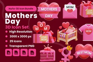 Mothers Day 3D Icon Pack