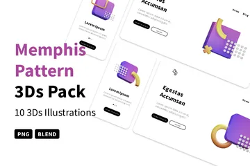 Modèle Memphis 3D Icon Pack