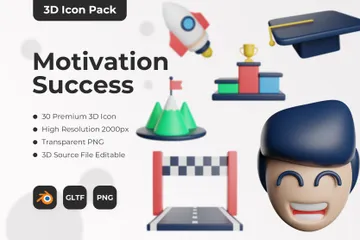 Motivation Erfolg 3D Icon Pack
