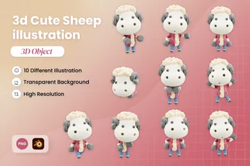 Mouton Pack 3D Illustration