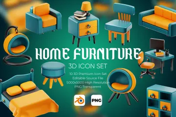Mobília doméstica Pacote de Icon 3D