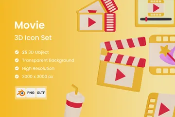Movie 3D Icon Pack