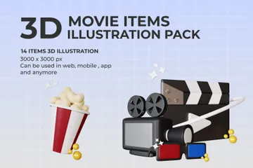 Movie 3D Illustration Pack