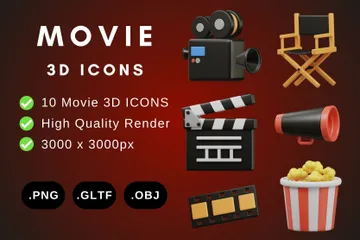 Movie 3D Icon Pack