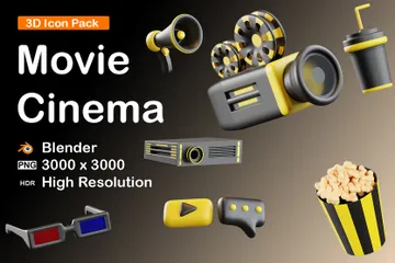 Movie And Cinema 3D Icon Pack