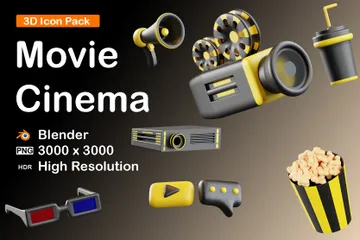 映画と映画館 3D Iconパック