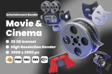 Movie & Cinema 3D Icon Pack