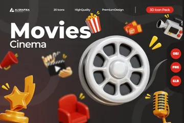 Movie Cinema 3D Icon Pack