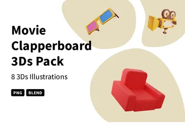 Movie Clapperboard 3D Icon Pack