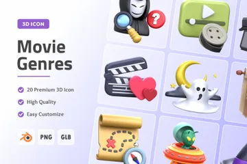 Movie Genres 3D Icon Pack