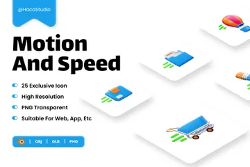 Movimiento y velocidad Paquete de Icon 3D