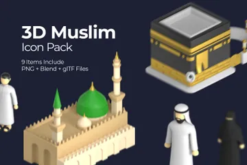Muçulmano Pacote de Illustration 3D