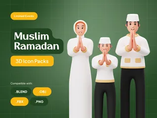 Muçulmanos do Ramadã Pacote de Illustration 3D