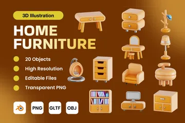 Muebles del hogar 3D Icon Pack